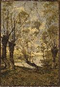 Henri Harpignies Willows on the Banks of the Loire oil painting artist